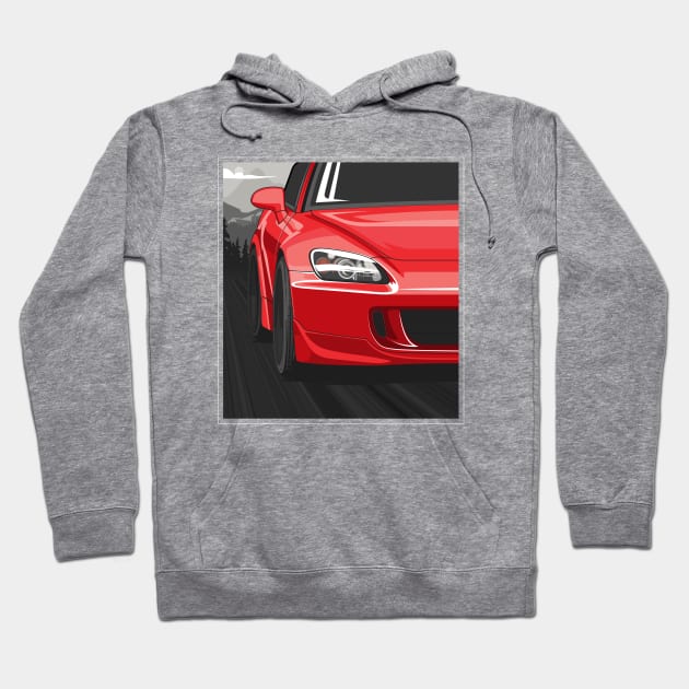 Honda S2000 AP2 Rolling - New Formula Red Hoodie by wearapex